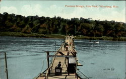 Pontoon Bridge, Elm Park Winnipeg, MB Canada Manitoba Postcard Postcard