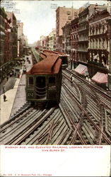Wabash Ave. And Elevated Railroad, Van Buren St Postcard