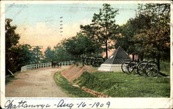 National Boulevard And Cannon Ball Monument Postcard