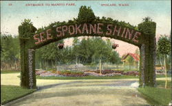 Entrance To Manito Park Postcard