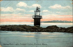 Spring Point Light, Portland Harbor Maine Postcard Postcard