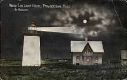 Wood End Light House By Moonlight Postcard