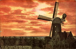 Sunset Dutch Windmill, Golden Gate Park Postcard