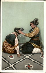 Hopi Maiden Dressing Hair Postcard