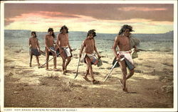 Hopi Snake Hunters Returning At Sunset Postcard
