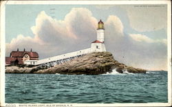 White Island Light Isles of Shoals, NH Postcard Postcard