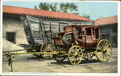 The Limited And A Freight Car Of Early Days Postcard