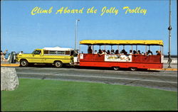 Climb Aboard The Jolly Trolley Postcard