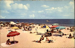 Mid-Summer Scene On The Beach At Rehoboth Beach Delaware Postcard Postcard