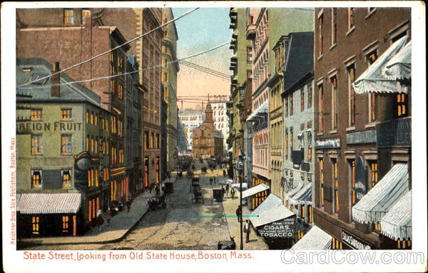 State Street Looking From Old State House Boston Massachusetts