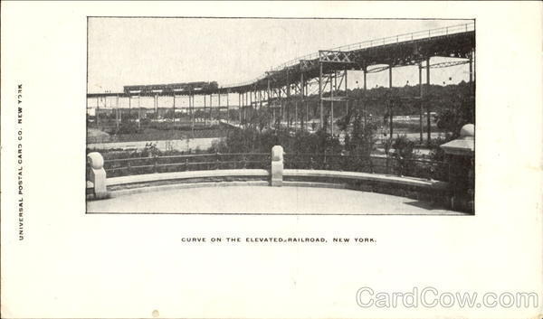 Curve On The Elevated Railroad New York