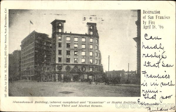 Monadonack Building, Corner Third And market Streets San Francisco California