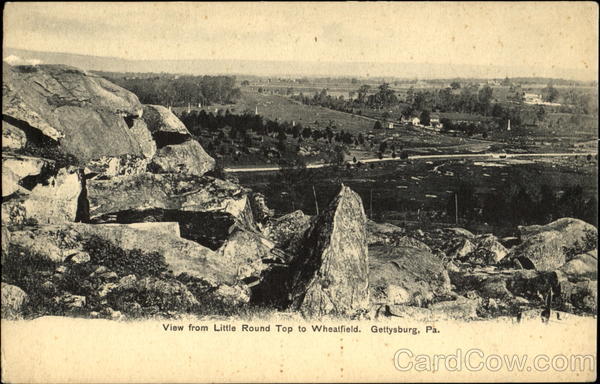 View From Little Round Top To Wheatfield Gettysburg Pennsylvania