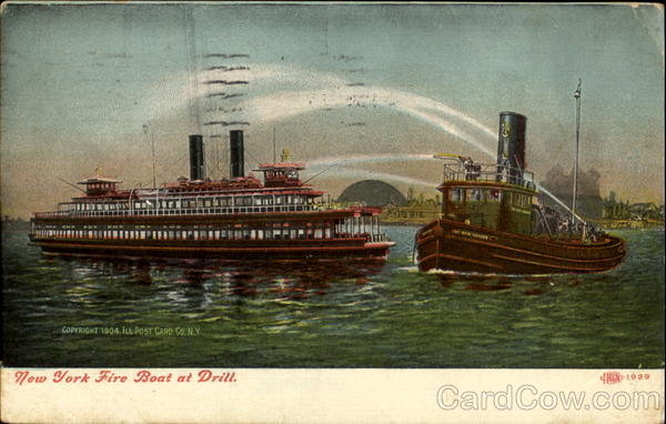 New York Fire Boat At Drill