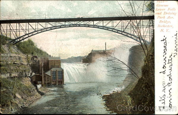 Genesee Lower Falls And Driving Park Ave. Bridge Rochester New York