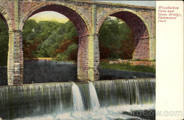 Wissahickon Falls And Stone Bridge Fairmount Park Philadelphia Pennsylvania