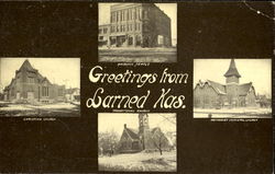 Greetings From Larned Multi View Postcard