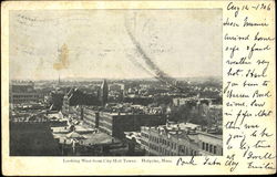 Looking West From City Hall Tower Holyoke, MA Postcard Postcard