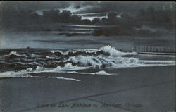 Scene On Lake Michigan By Moonlight Postcard