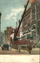 Hook And Ladder In Action Postcard