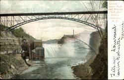 Genesee Lower Falls And Driving Park Ave. Bridge Postcard