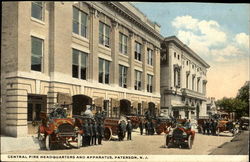 Central Fire Headquarters And Apparatus Postcard
