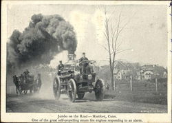 Jumbo Fire Truck On The Road Postcard