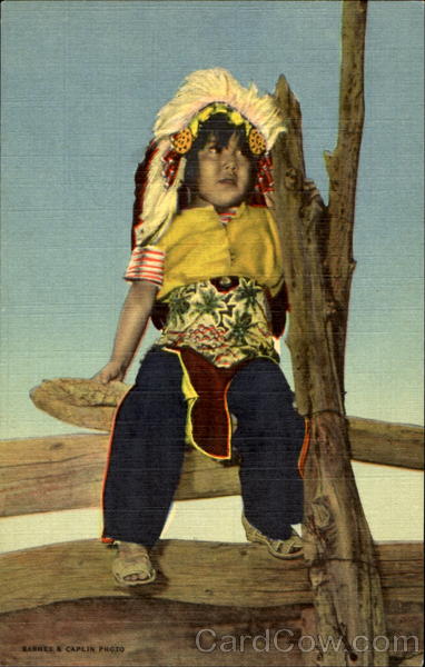 Indian Youngster All Dressed Up On No Place To Go Native Americana