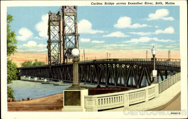 Carlton Bridge Across Kennebec River Bath Maine