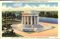 Nationally Famed George Rogers Clark Memorial Vincennes, IN Postcard Postcard