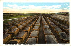 Iron Ore Cars In D. M. & N. R. R. Yards Proctor, MN Postcard Postcard