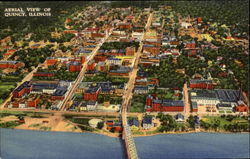 Aerial View Of Quincy Postcard