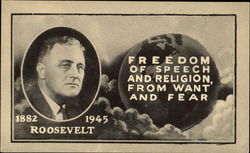 FDR Roosevelt 1882-1945 Postcard