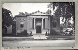 Public Library Fowler, IN Postcard Postcard