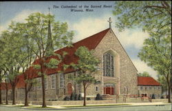 The Cathedral Of The Sacred Heart Winona, MN Postcard Postcard