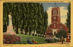 Sun Yat Sen Statue And Old St. Mary's Church And Park Postcard