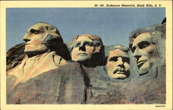 Mt. Rushmore Memorial Keystone, SD Postcard Postcard