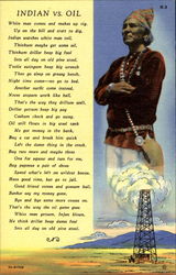 Indian Vs. Oil Native Americana Postcard Postcard