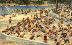 Municipal Bathing Beach Fort Wayne, IN Postcard Postcard