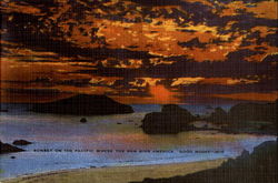 Sunset On The Pacific Postcard Postcard