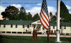 Lowering The Flag At Retreat, Keesler Field Biloxi, MS Postcard Postcard