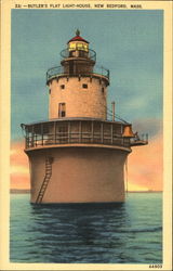 Butler's Flat Light-House New Bedford, MA Postcard Postcard