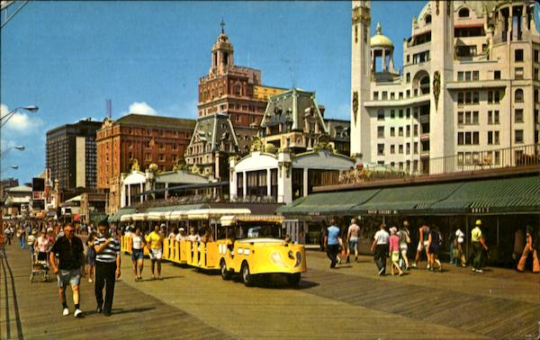 Boardwalk View Showing Tram Atlantic City New Jersey