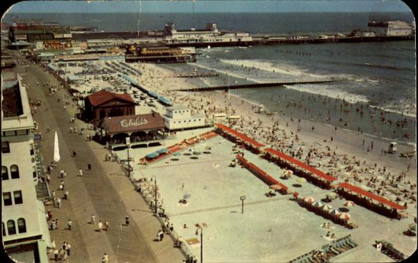 Panoramic View Of Boardwalk And Beach Atlantic City New Jersey