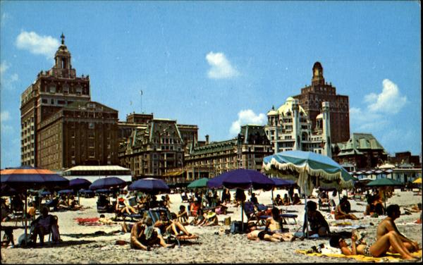 Bathing Beach And Luxury Hotels Atlantic City New Jersey