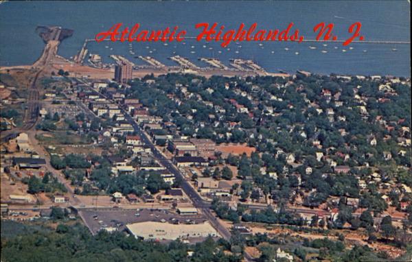 Aerial View Of The Business Section And Harbor Atlantic Highlands New Jersey