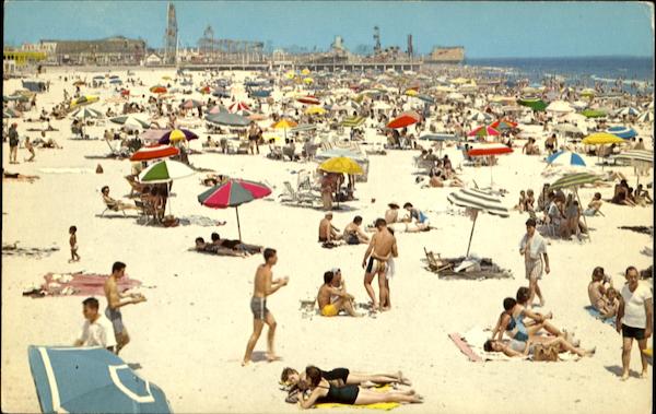 Beach Looking North, Showing Marine Pier Wildwood-By-The-Sea New Jersey