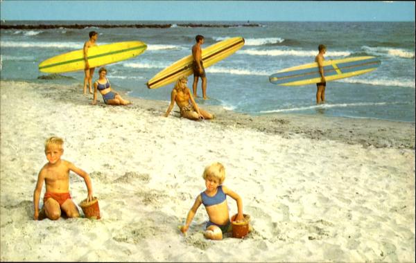 Surfers, Ready For Action On Cape May's Surfing Beach New Jersey
