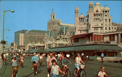 Bicycling On The Boardwalk Atlantic City, NJ Postcard Postcard