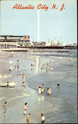Ocean Beach And Bathers Postcard
